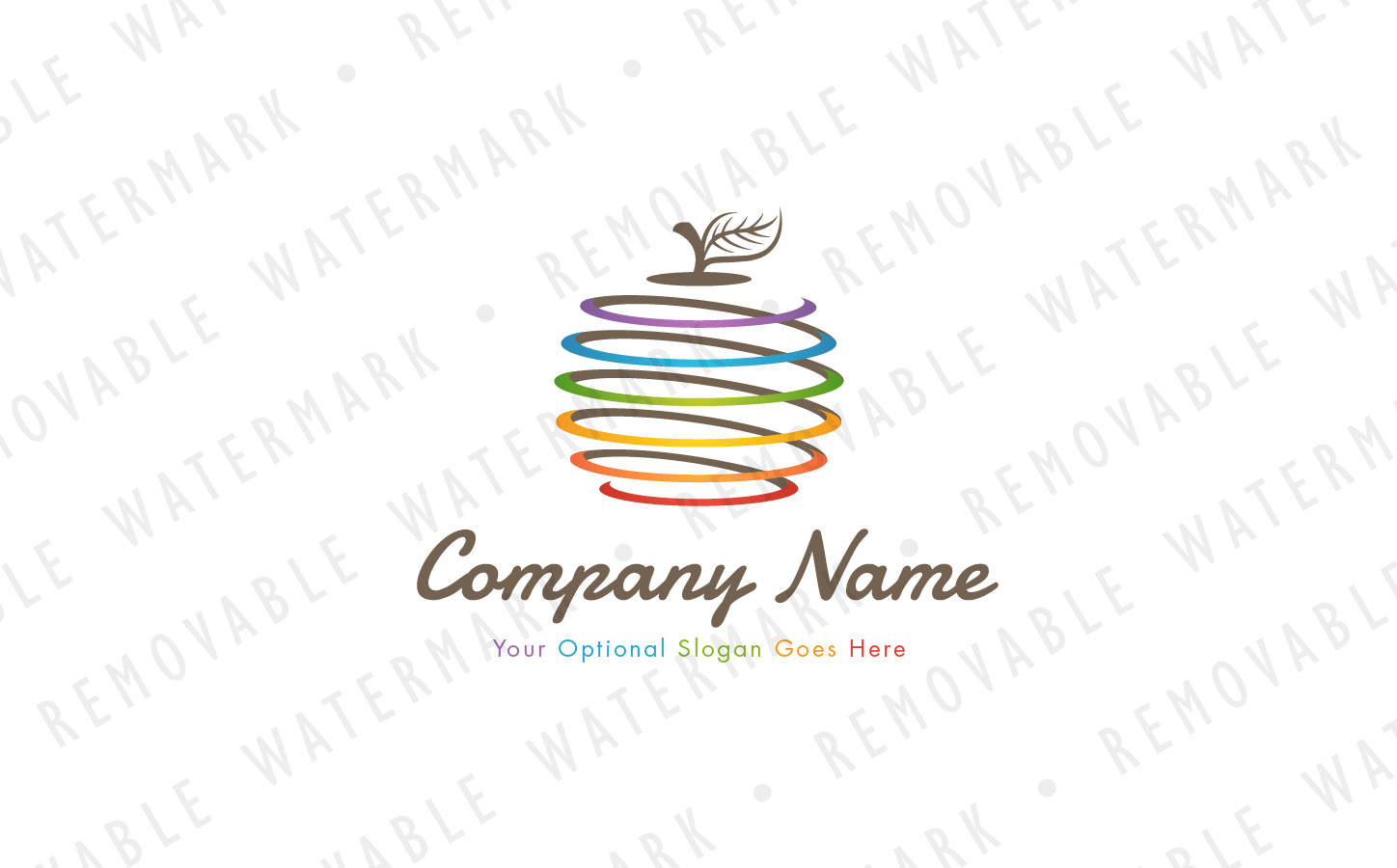 Download Шаблон логотипа "Spiral Apple Logo Template" / Spiral Apple Logo Template - Шаблон логотипа на тему графика swirl leaf globe food apple fruit colorful sphere spiral helix vortex whirl twister tornado eat organic logo design template travel