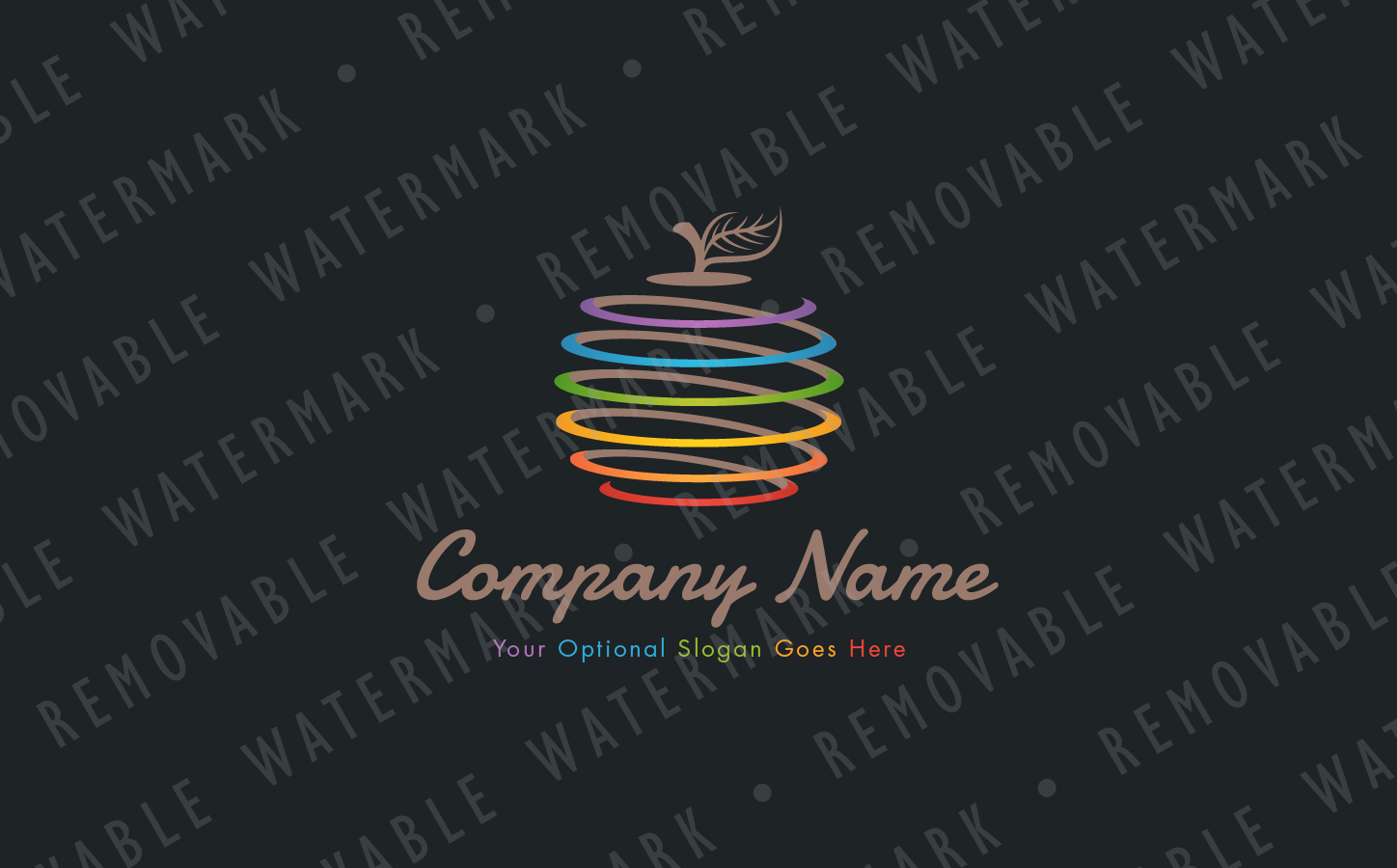 Download Шаблон логотипа "Spiral Apple Logo Template" / Spiral Apple Logo Template - Шаблон логотипа на тему графика swirl leaf globe food apple fruit colorful sphere spiral helix vortex whirl twister tornado eat organic logo design template travel