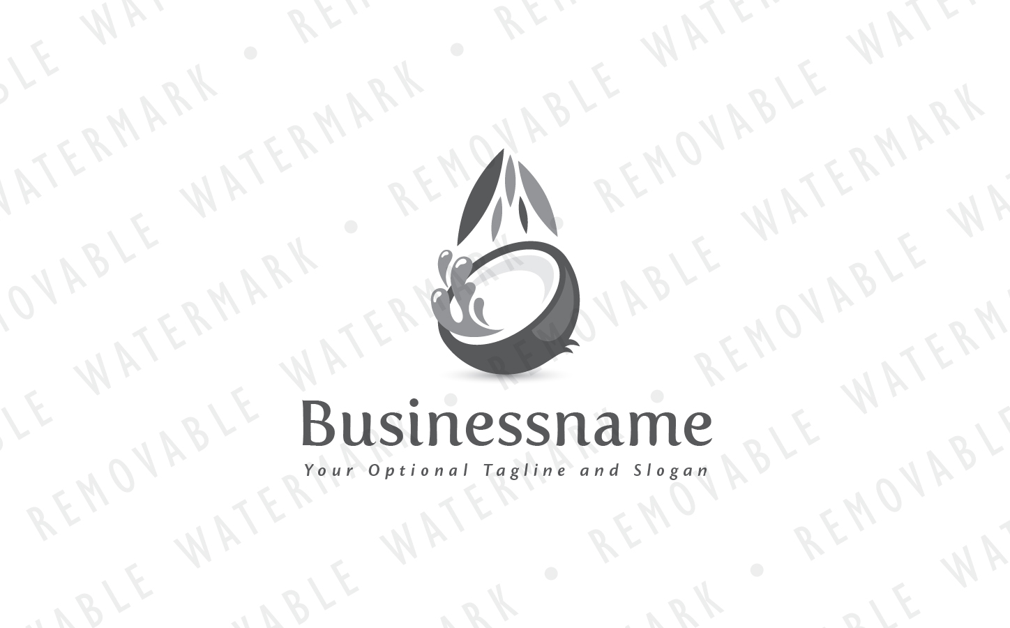 Download Шаблон логотипа "Coconut Water Logo Template" / Coconut Water Logo Template - Шаблон логотипа на тему графика nature leaf water natural organic healthy fruit cosmetics drop drink beverage tropical exotic milk oil coconut coco logo design template