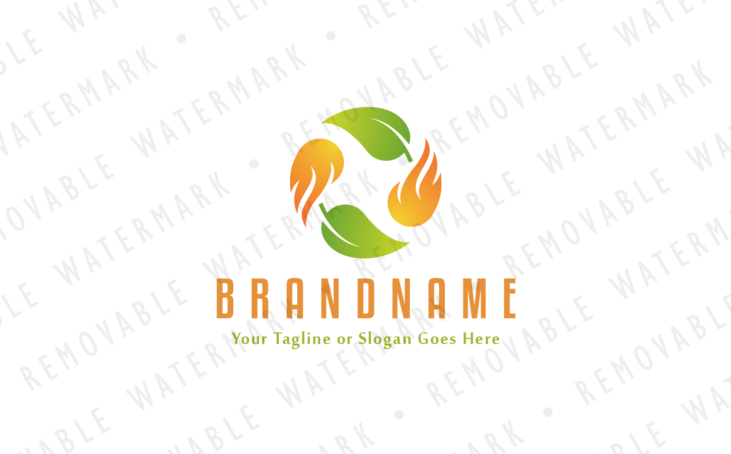 Download Шаблон логотипа "Flames & Leaves Cycle Logo Template" / Flames & Leaves Cycle Logo Template - Шаблон логотипа на тему графика circle nature energy leaf flame ignite air cycle fire wind heat burn ventilation blaze earth power spa logo design template