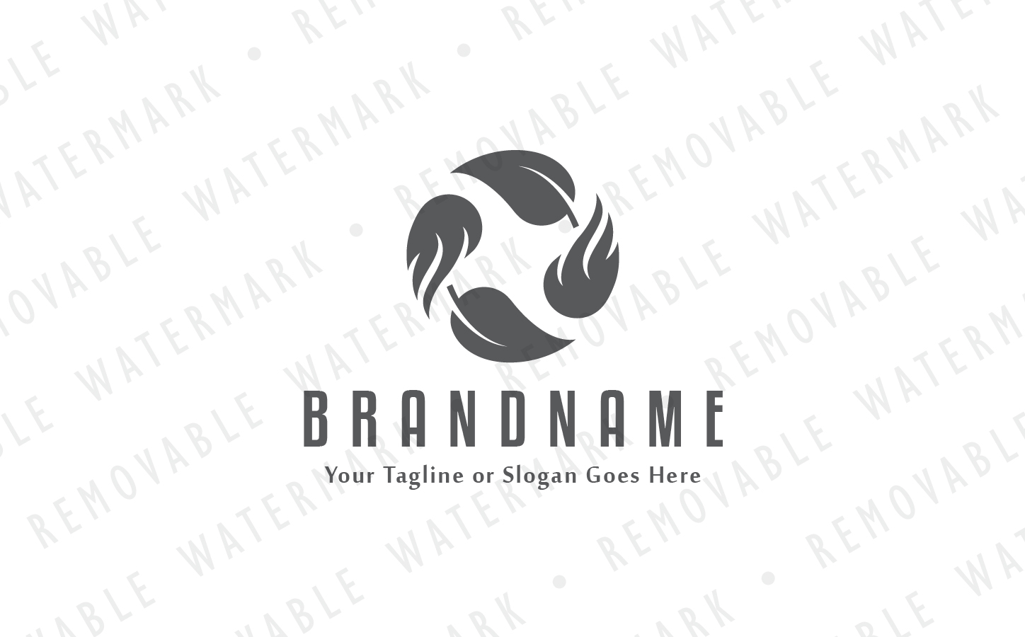 Download Шаблон логотипа "Flames & Leaves Cycle Logo Template" / Flames & Leaves Cycle Logo Template - Шаблон логотипа на тему графика circle nature energy leaf flame ignite air cycle fire wind heat burn ventilation blaze earth power spa logo design template