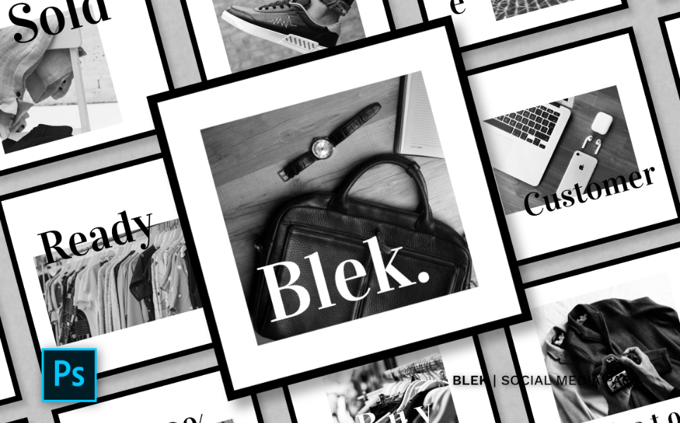 Download Шаблон для соцсетей "Blek Pack Social Media Template" / Blek Pack Social Media Template - Шаблон для соцсетей на тему графика instagram facebook twitter banner template sale media social background design vector fashion promotion stories instagramtemplates post story