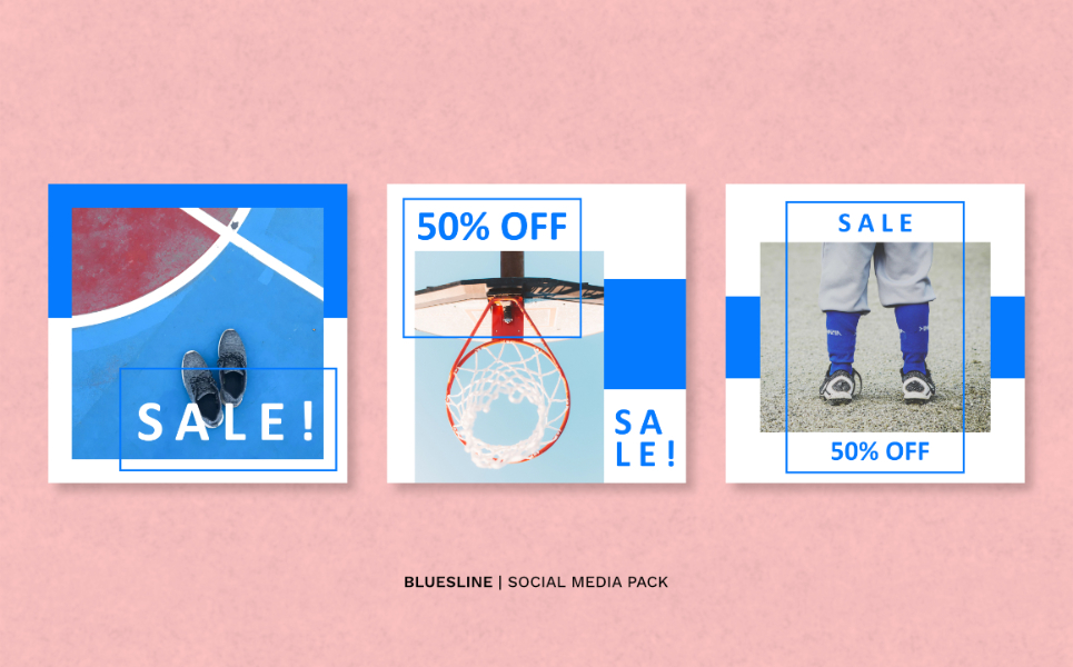 Download Шаблон для соцсетей "Bluesline Pack Social Media Template" / Bluesline Pack Social Media Template - Шаблон для соцсетей на тему графика instagram facebook twitter banner template sale media social background design vector fashion promotion stories instagramtemplates post story