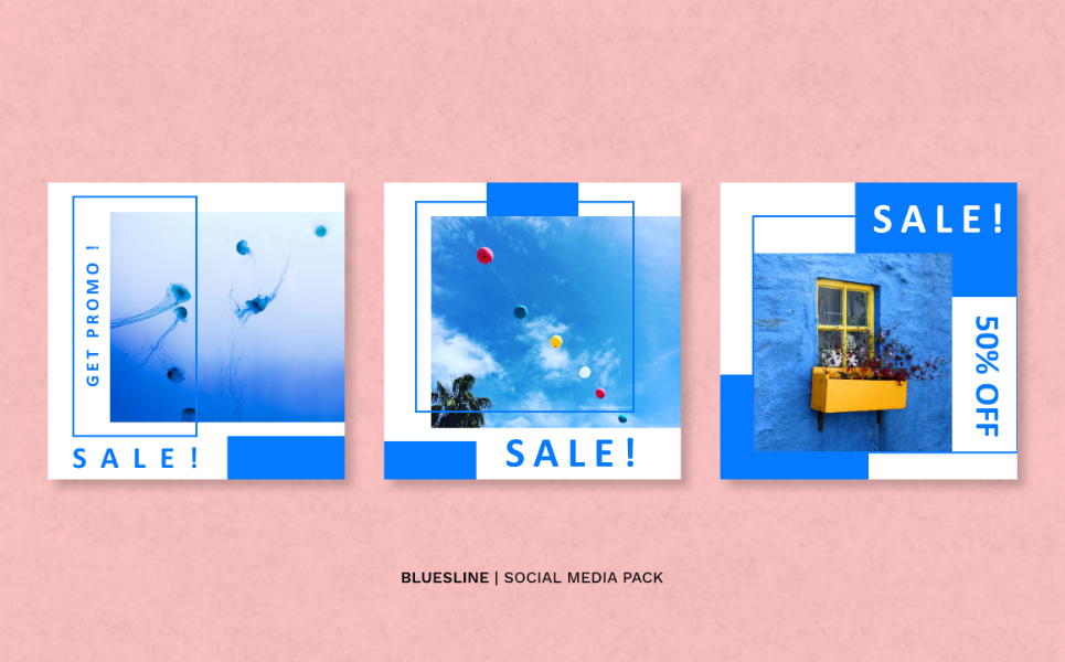 Download Шаблон для соцсетей "Bluesline Pack Social Media Template" / Bluesline Pack Social Media Template - Шаблон для соцсетей на тему графика instagram facebook twitter banner template sale media social background design vector fashion promotion stories instagramtemplates post story