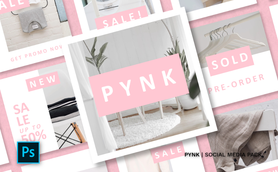 Download Шаблон для соцсетей "Pynk Pack Social Media Template" / Pynk Pack Social Media Template - Шаблон для соцсетей на тему графика instagram facebook twitter banner template sale media social background design vector fashion promotion stories instagramtemplates post story