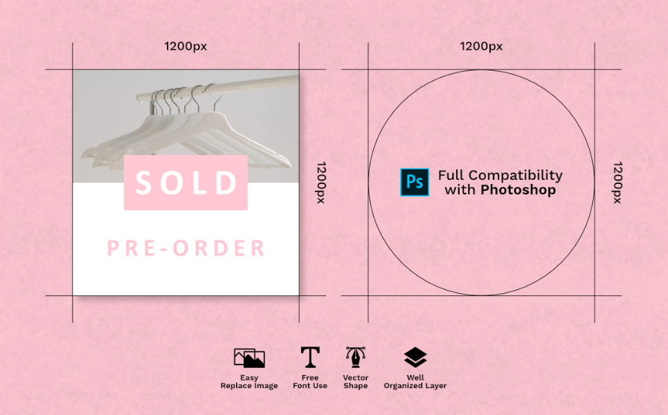 Download Шаблон для соцсетей "Pynk Pack Social Media Template" / Pynk Pack Social Media Template - Шаблон для соцсетей на тему графика instagram facebook twitter banner template sale media social background design vector fashion promotion stories instagramtemplates post story