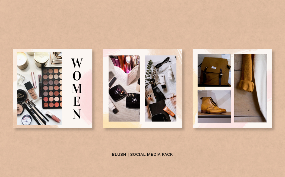 Download Шаблон для соцсетей "Blush Pack Social Media Template" / Blush Pack Social Media Template - Шаблон для соцсетей на тему графика instagram facebook twitter banner template sale media social background design vector fashion promotion stories instagramtemplates post story
