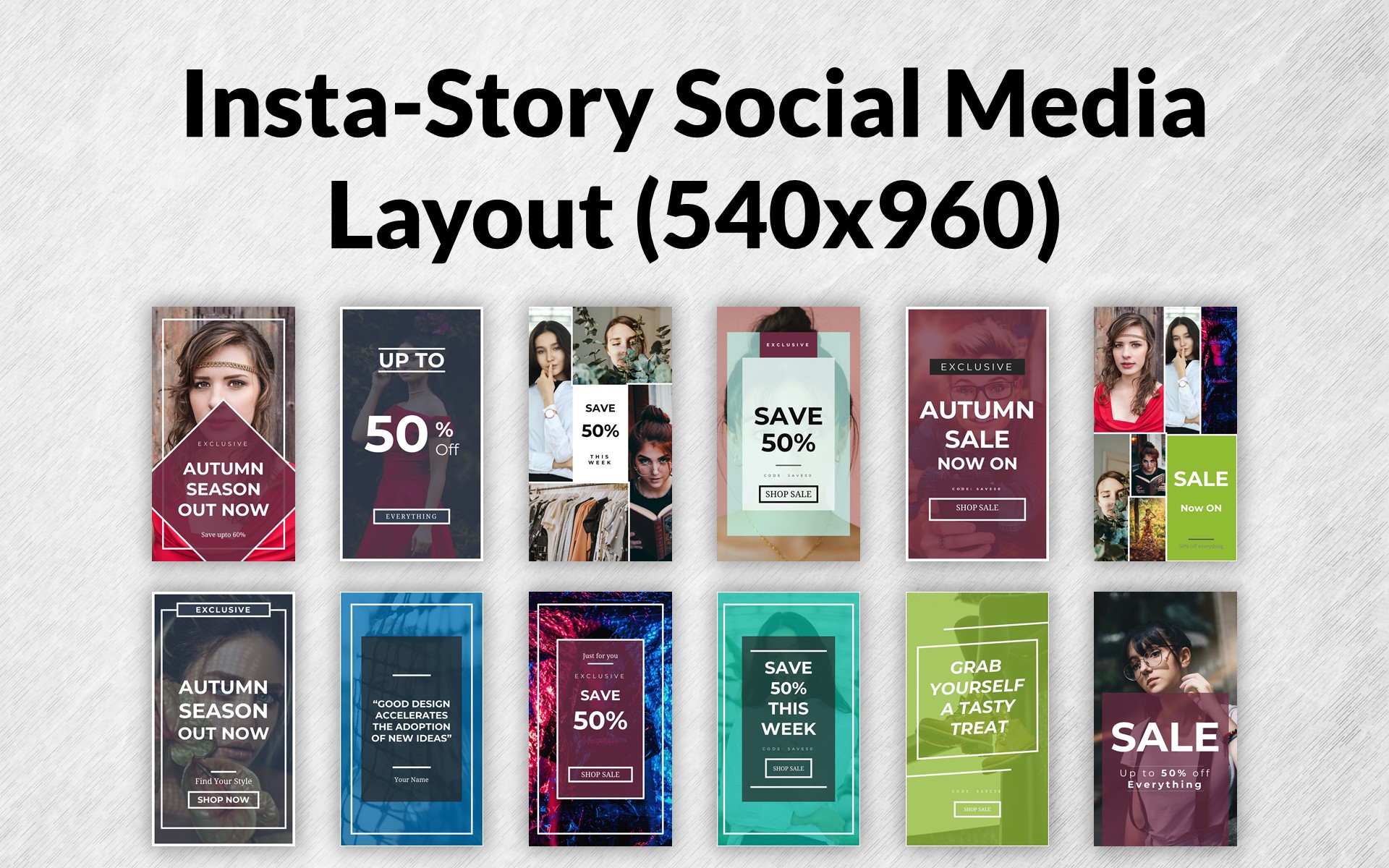 Download Шаблон для соцсетей "Insta-Story Layout Social Media Template" / Insta-Story Layout Social Media Template - Адаптивный Шаблон для соцсетей на тему графика ad banner coffee shop design facebook travel fashion food instagram beauty fitness furniture interior post restaurant instagram stories story tours