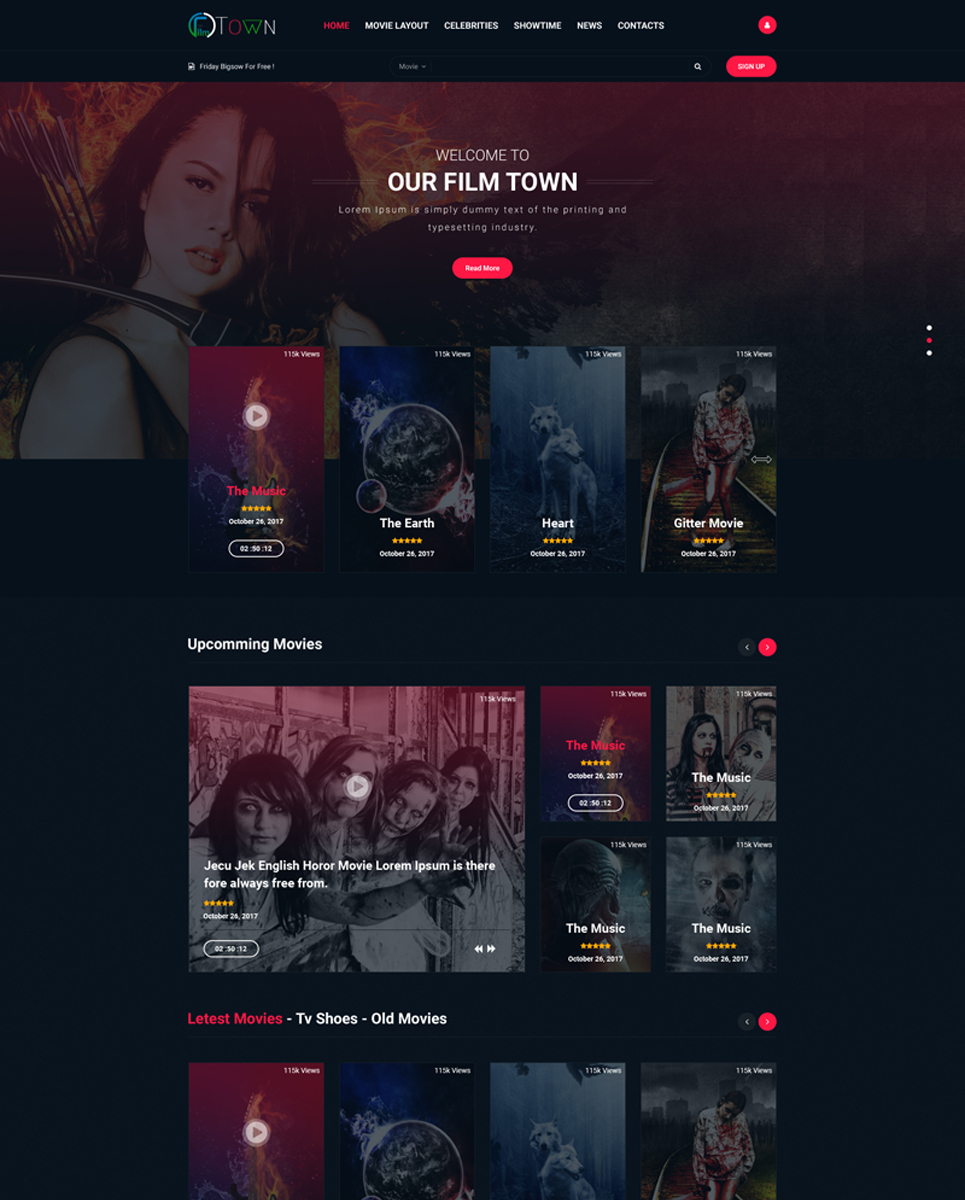 Download PSD шаблон "MovieTown - Movie  & Music PSD Template" / MovieTown - Movie  & Music PSD Template - PSD шаблон на тему видео-магазин movie music town affiliate blog audiovisual dailymotion film magazine marketing news playlist responsive video vimeo vlog youtube