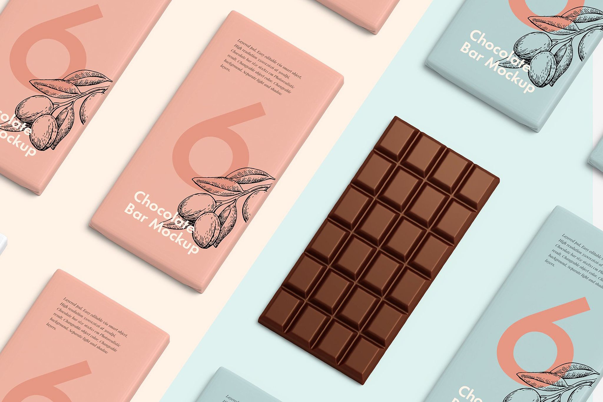 Download Мокап для продукта "Chocolate Bar product mockup" / Chocolate Bar product mockup - Мокап для продукта на тему графика mockup product food packaging choco chocolate package candy cacoa chocolates sweet bar mock-up grocery