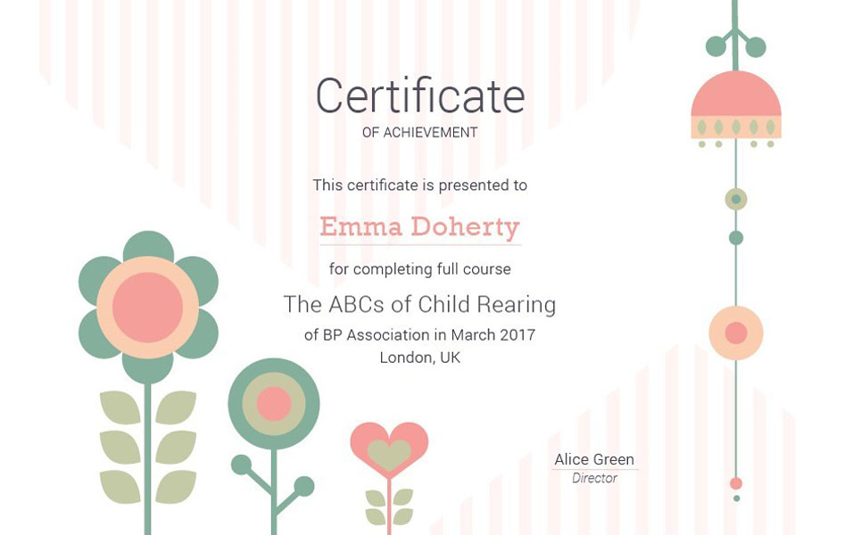 Download Шаблон сертификата "Kids & Flowers Certificate Template" / Kids & Flowers Certificate Template - Шаблон сертификата на тему графика psychology certificate kids educational courses achievement flowers cute