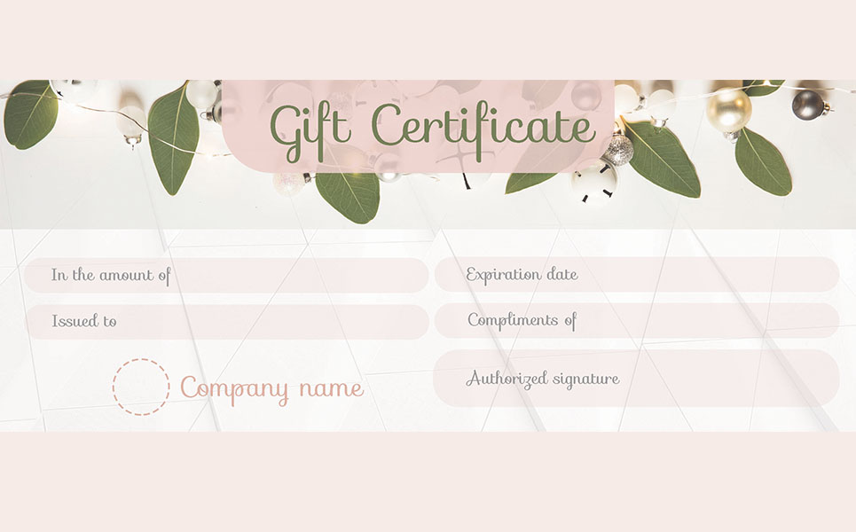 Download Шаблон сертификата "Gift Coupon Certificate Template" / Gift Coupon Certificate Template - Шаблон сертификата на тему графика gift certificate beauty fashion cosmetics