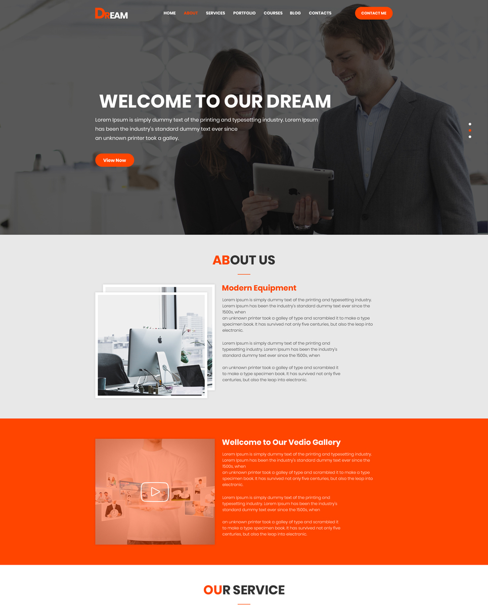 Download PSD шаблон "Dream One Page Business PSD Template" / Dream One Page Business PSD Template - PSD шаблон на тему офис advisor attorney business corporate accountant finance financial insurance invest investment investor law pensions trading