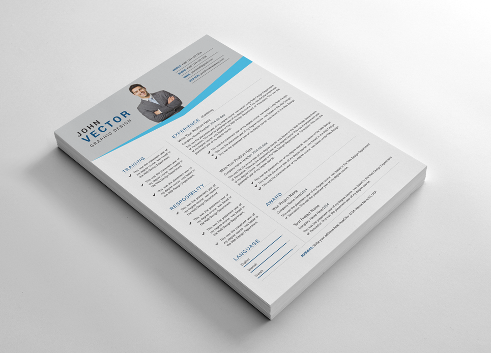 Download Резюме "Пример резюме аналитика" / John Vector Modern Resume Template - Резюме на тему графика a4 business clean complete cover letter creative curriculum vitae cv design doc docx editable employment flexible fresh international job modern