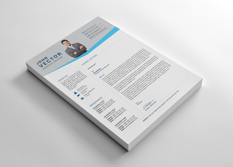 Download Резюме "Пример резюме аналитика" / John Vector Modern Resume Template - Резюме на тему графика a4 business clean complete cover letter creative curriculum vitae cv design doc docx editable employment flexible fresh international job modern