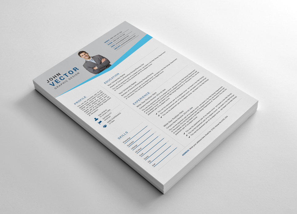 Download Резюме "Пример резюме аналитика" / John Vector Modern Resume Template - Резюме на тему графика a4 business clean complete cover letter creative curriculum vitae cv design doc docx editable employment flexible fresh international job modern
