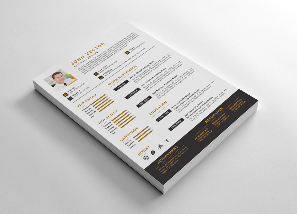 Download Резюме "Пример резюме аналитика" / John Vector Resume Template - Резюме на тему графика a4 business clean complete cover letter creative curriculum vitae cv design doc docx editable employment flexible fresh international job modern
