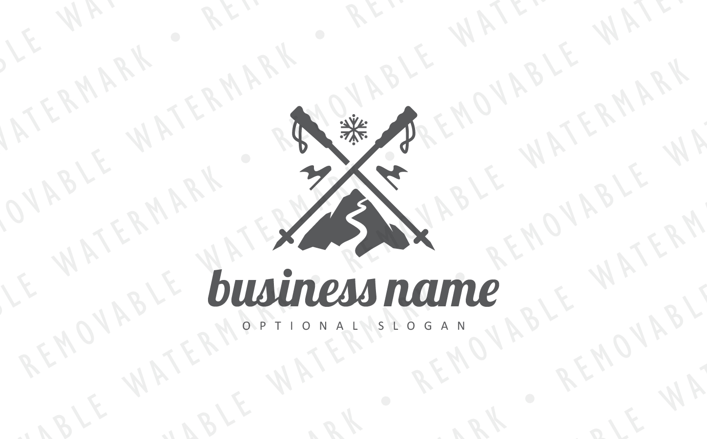 Download Шаблон логотипа "Mountain Ski Slope Logo Template" / Mountain Ski Slope Logo Template - Шаблон логотипа на тему графика flag fashion sport cross cold mountain snow ice road winter ski pinnacle slope alpine frozen frost resort logo design template