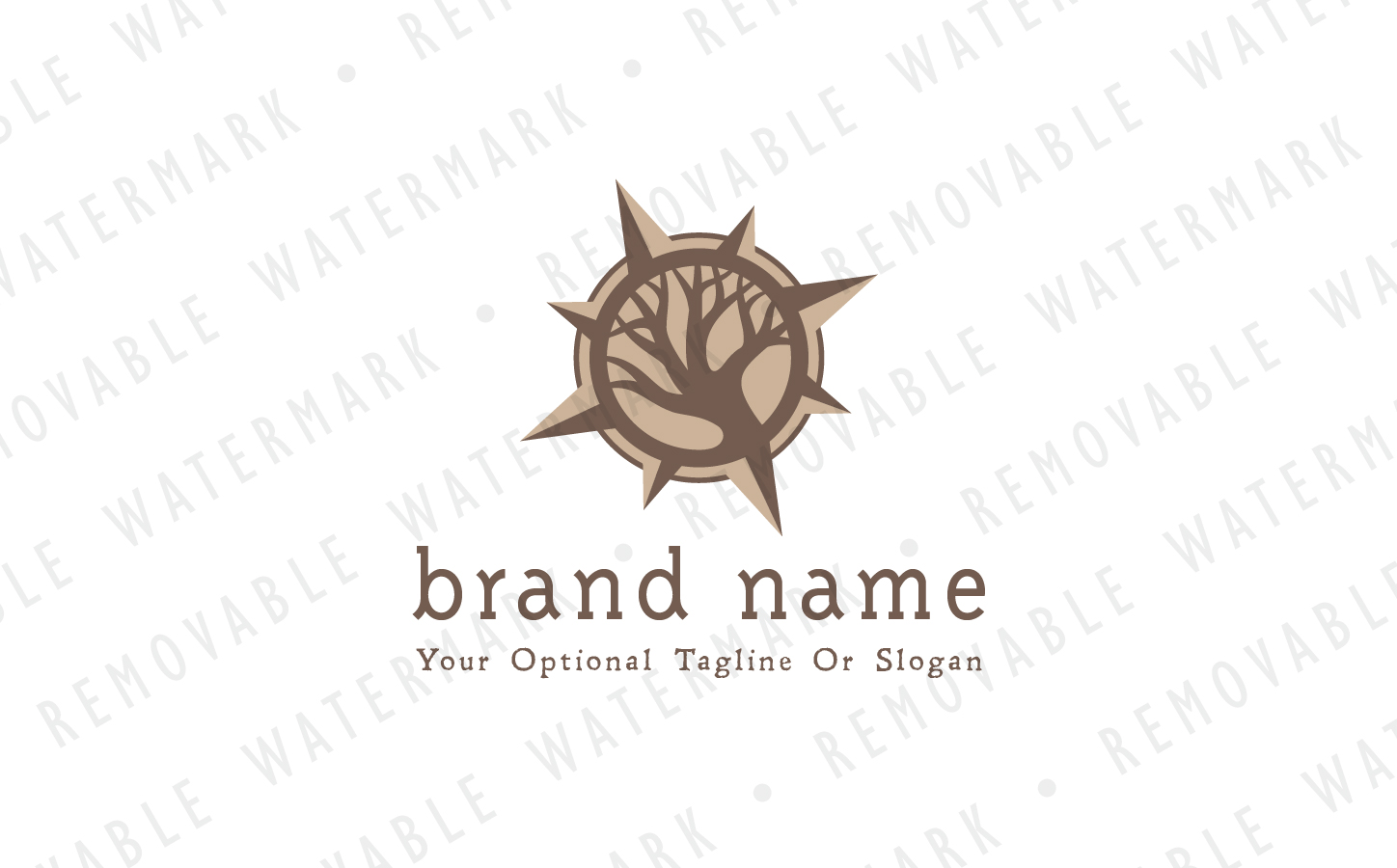 Download Шаблон логотипа "Old Wood Compass Logo Template" / Old Wood Compass Logo Template - Шаблон логотипа на тему графика tree nature travel compass direction arrow wood navigation guide marine journey old rose wooden worn exploration logo design template forest