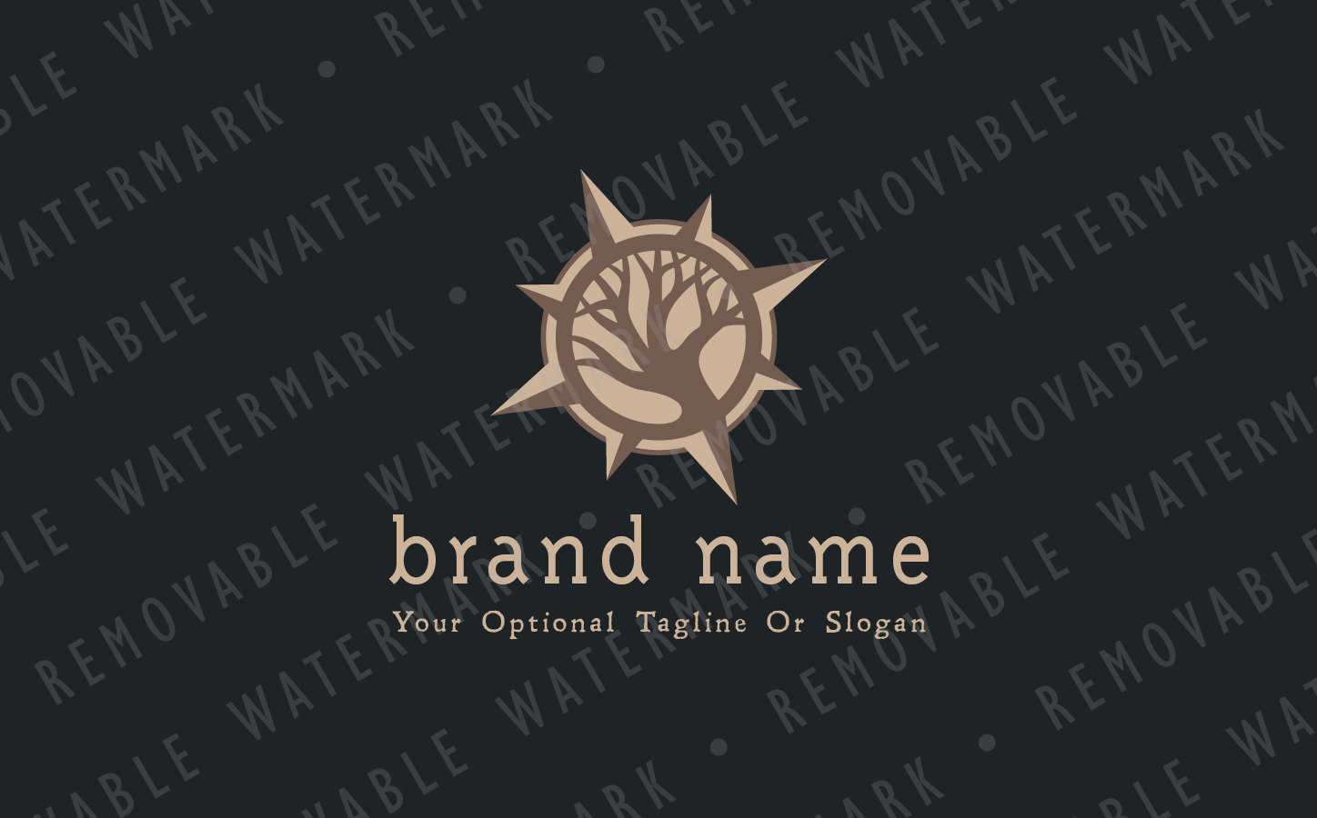 Download Шаблон логотипа "Old Wood Compass Logo Template" / Old Wood Compass Logo Template - Шаблон логотипа на тему графика tree nature travel compass direction arrow wood navigation guide marine journey old rose wooden worn exploration logo design template forest