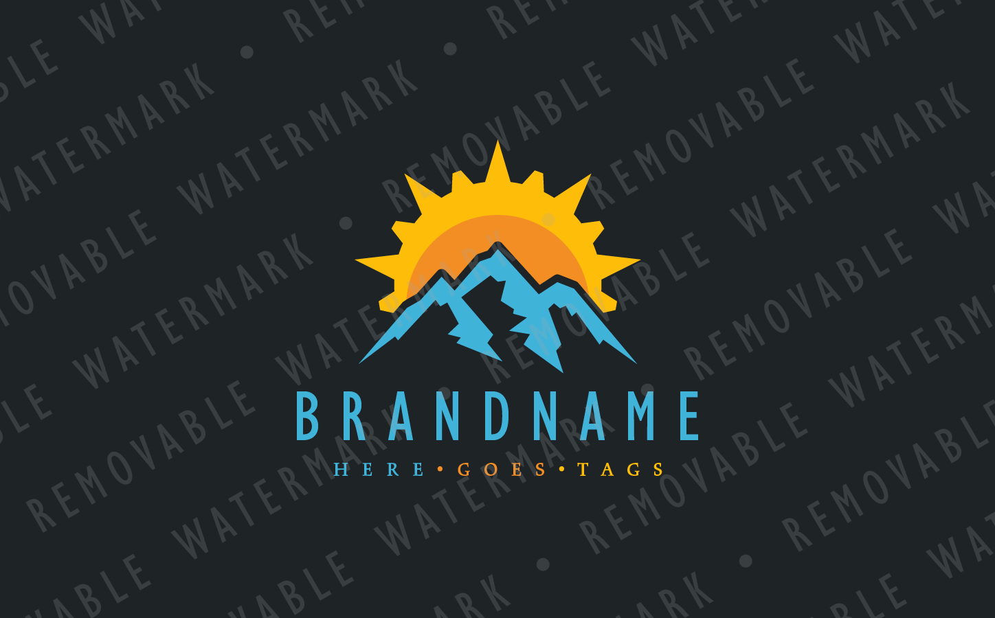 Download Шаблон логотипа "Alpine Sun Logo Template" / Alpine Sun Logo Template - Шаблон логотипа на тему графика energy resort solar sun hope light mountain peak snow warm ice summit summer winter ski solarium alpine logo design template