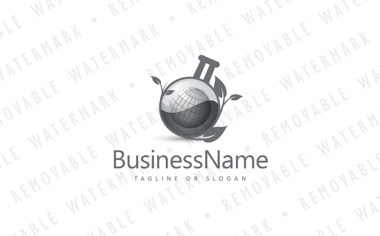 Download Шаблон логотипа "Eco Chemistry Logo Template" / Eco Chemistry Logo Template - Шаблон логотипа на тему графика green ecology leaf chemical industry fluid liquid flask lab global solution grow environment energy fuel fertilizer pharmacy logo design template