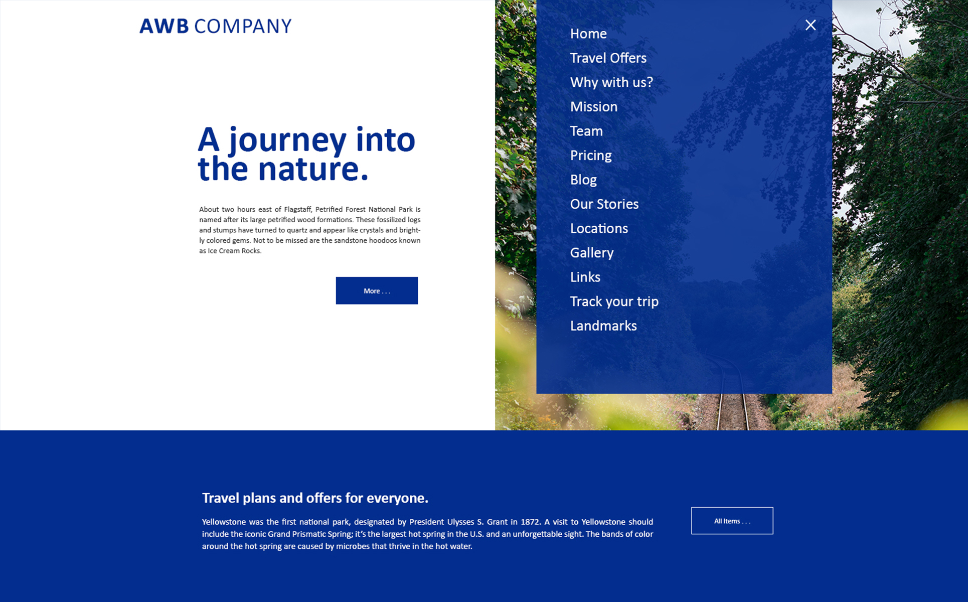 Download PSD шаблон "Journey PSD Template" / Journey PSD Template - PSD шаблон на тему путеводитель travel minimal ux wordpress drupal responsive bootstrap 12columns blue blue_navy vivid nature