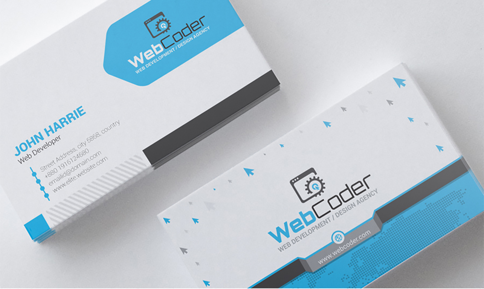 Template 21 : Business Card Design For Web Design And Developer With Regard To Web Design Business Cards Templates