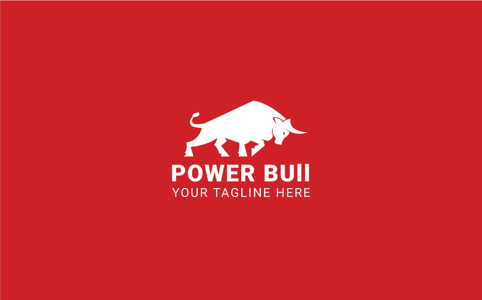 Download Шаблон логотипа "Power Bull Logo Template" / Power Bull Logo Template - Шаблон логотипа на тему графика black blue brand brave bull business company creative gray logo logotype mark modern red