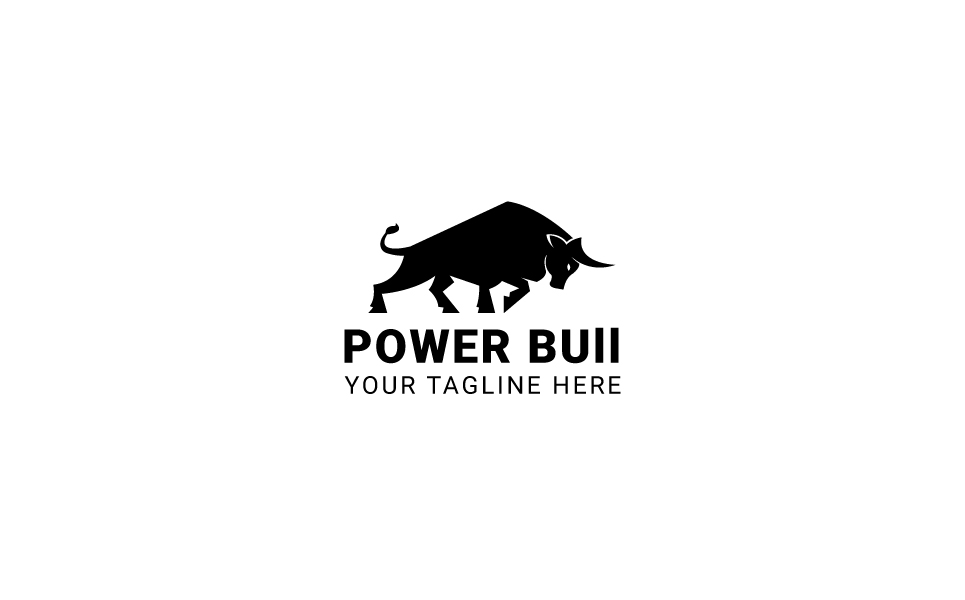 Download Шаблон логотипа "Power Bull Logo Template" / Power Bull Logo Template - Шаблон логотипа на тему графика black blue brand brave bull business company creative gray logo logotype mark modern red