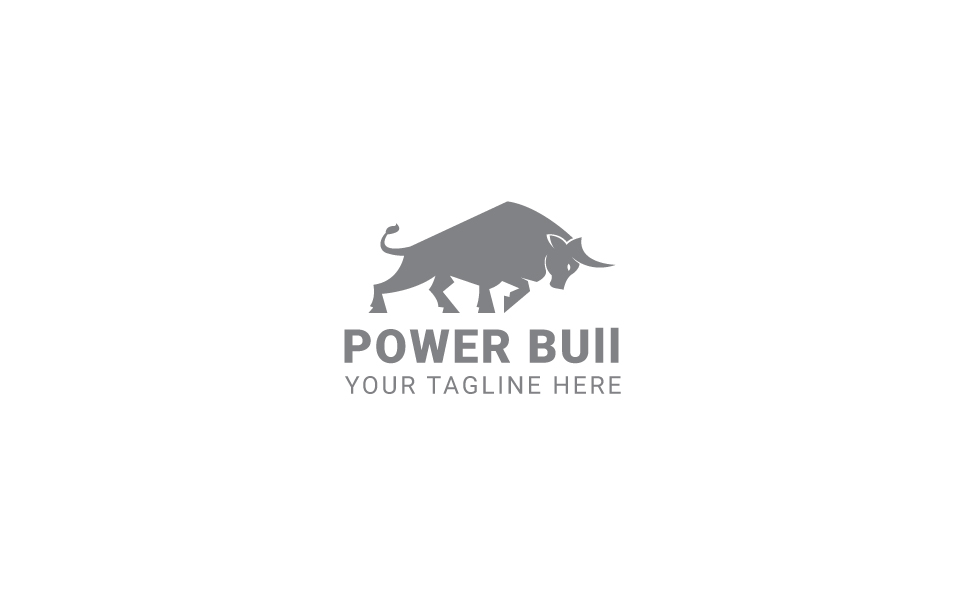 Download Шаблон логотипа "Power Bull Logo Template" / Power Bull Logo Template - Шаблон логотипа на тему графика black blue brand brave bull business company creative gray logo logotype mark modern red