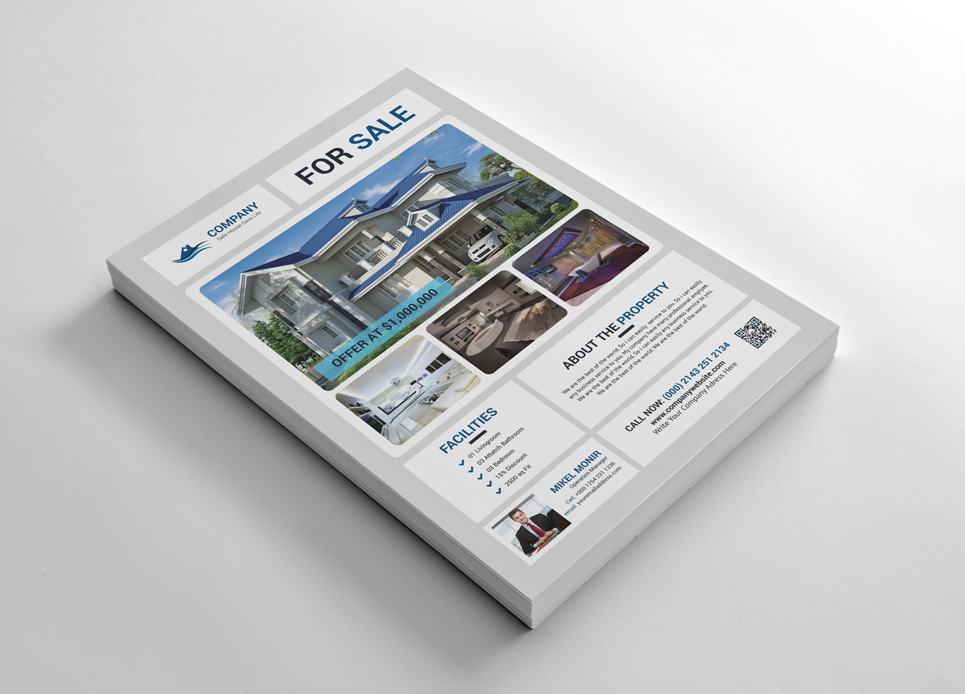 Download Фирменный стиль "Real Estate Business Flyer - Corporate Identity Template" / Real Estate Business Flyer - Corporate Identity Template - Фирменный стиль на тему графика real estate flyer corporate liflet computer internet stationery poster id kit blue hi-quality official sample business logo professional modern art