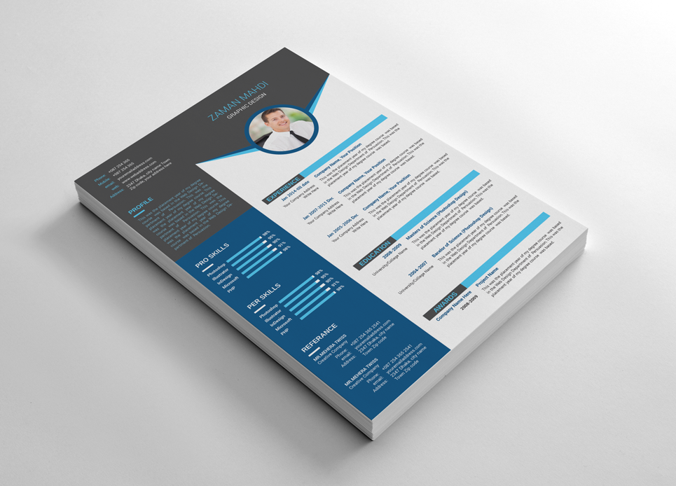 Download Резюме "Zaman Mahdi creative Resume Template" / Zaman Mahdi creative Resume Template - Резюме на тему графика a4 business clean complete cover letter creative curriculum vitae cv design doc docx editable employment flexible fresh international job modern
