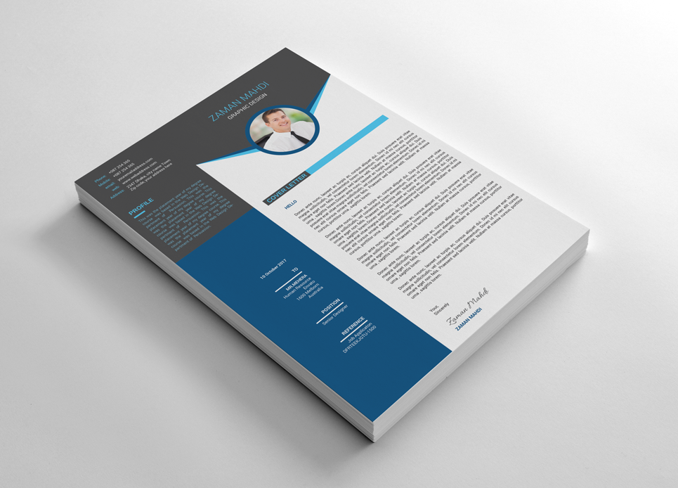 Download Резюме "Zaman Mahdi creative Resume Template" / Zaman Mahdi creative Resume Template - Резюме на тему графика a4 business clean complete cover letter creative curriculum vitae cv design doc docx editable employment flexible fresh international job modern