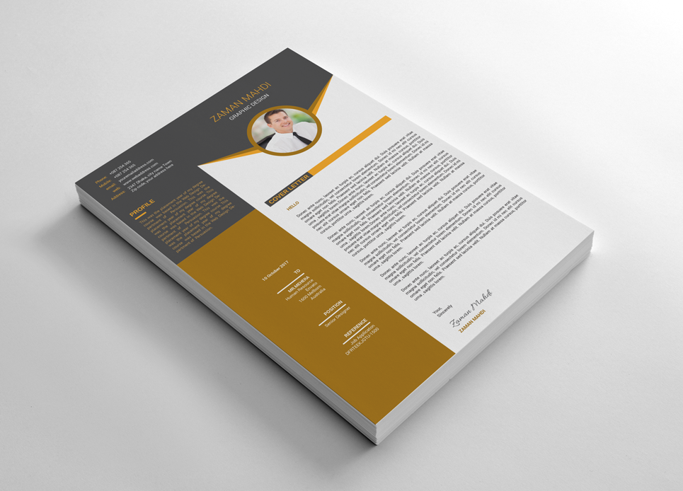 Download Резюме "Zaman Mahdi creative Resume Template" / Zaman Mahdi creative Resume Template - Резюме на тему графика a4 business clean complete cover letter creative curriculum vitae cv design doc docx editable employment flexible fresh international job modern