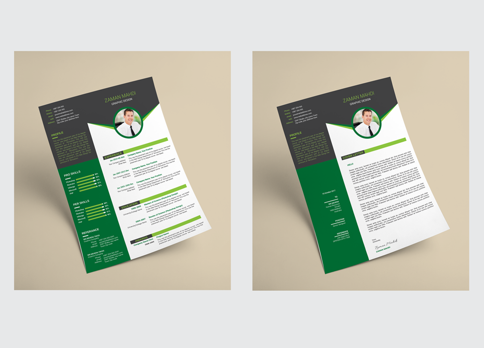 Download Резюме "Zaman Mahdi creative Resume Template" / Zaman Mahdi creative Resume Template - Резюме на тему графика a4 business clean complete cover letter creative curriculum vitae cv design doc docx editable employment flexible fresh international job modern