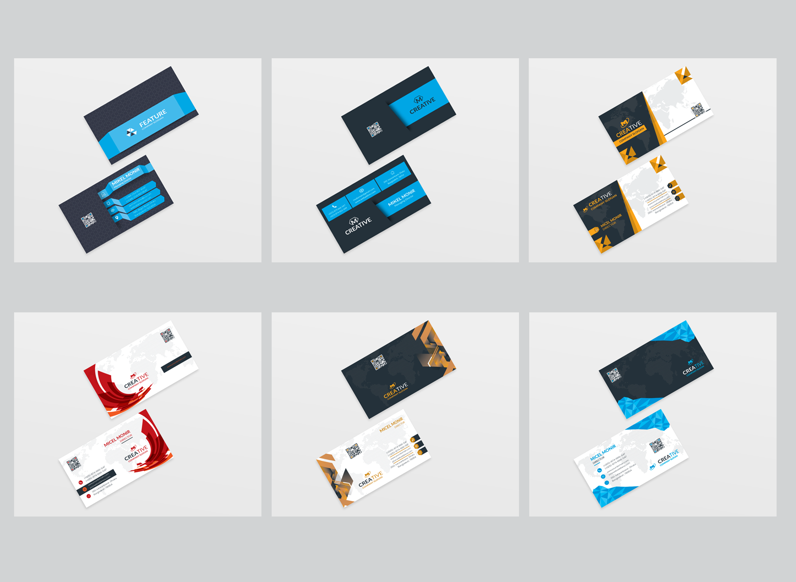 Download Бандл 25 визиток / 25 Business Card - Corporate Identity Template - Фирменный стиль на тему графика black blue business card design clean style corporate creative cyan elegant green line minimalist modern template orange personal photoshop print