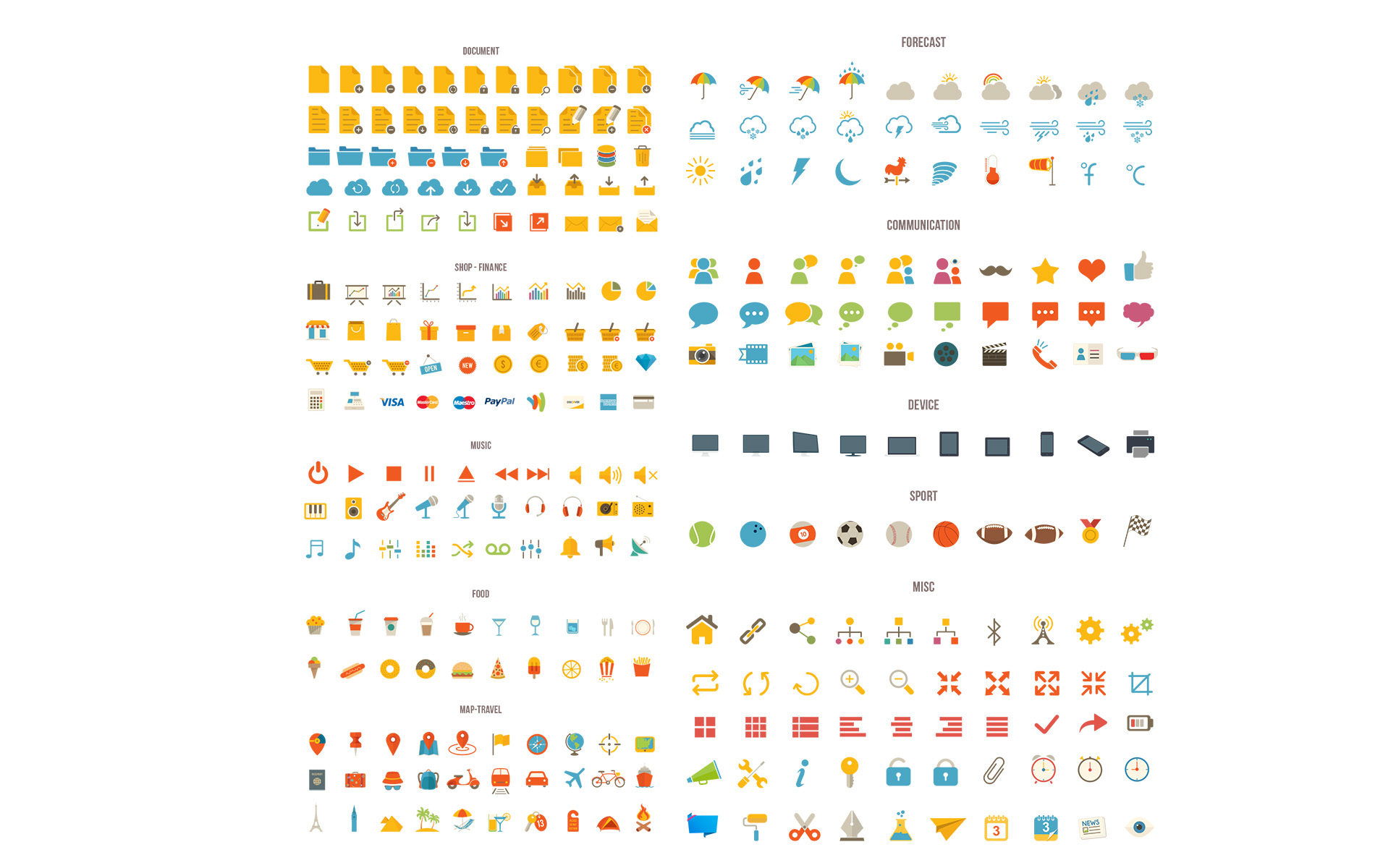 Download Бандл «Tonicons» 2000 векторных иконок / Tonicons - 2000 Vector Icons Set - Набор иконок на тему графика app icons business collaborations communication computer consultancy development flat glyphs graphics interface outline long shadow media marketing seo social network