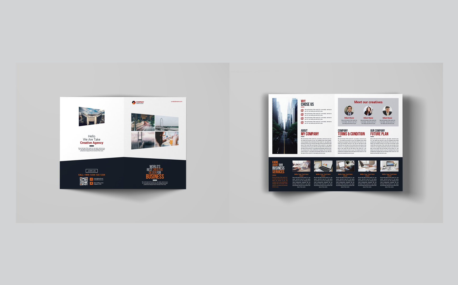 Download Фирменный стиль "Company Bi-Fold Brochure - Corporate Identity Template" / Company Bi-Fold Brochure - Corporate Identity Template - Фирменный стиль на тему графика a4 agency bi-fold bifold blue brochure business clean colorful company corporate creative design editable folding indesign key visual leaflet lifestyle