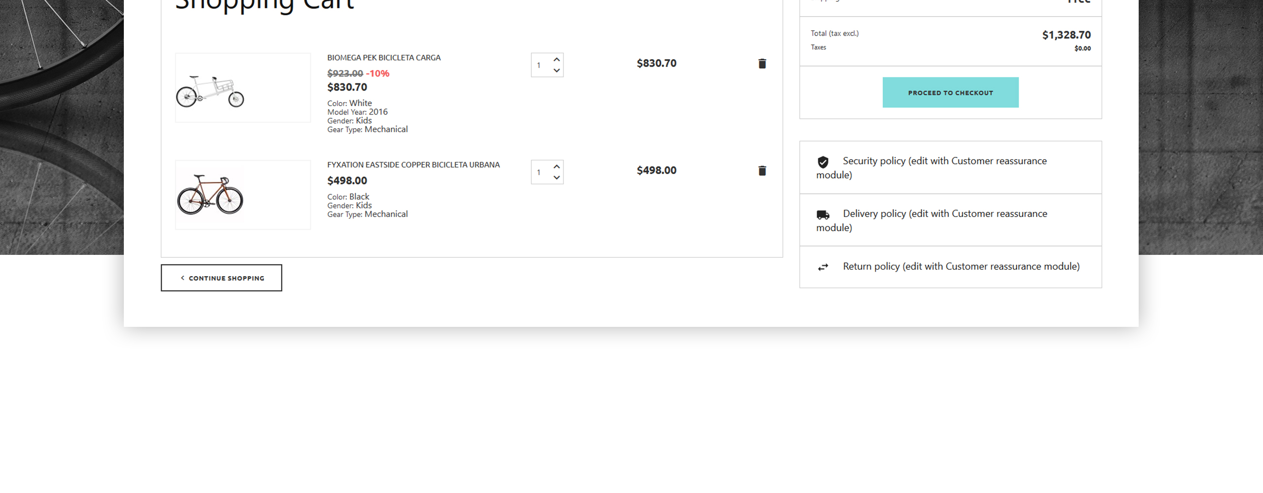 велосипедный магазин prestashop тема