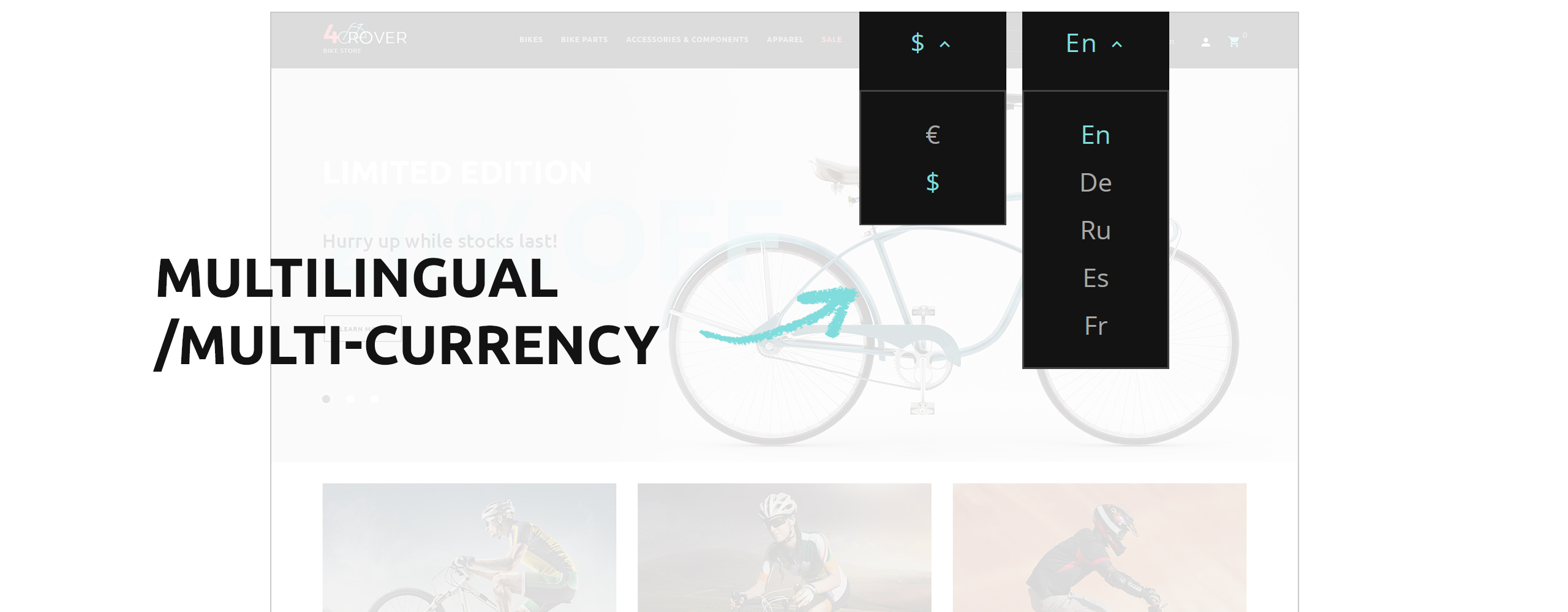 велосипедный магазин prestashop тема