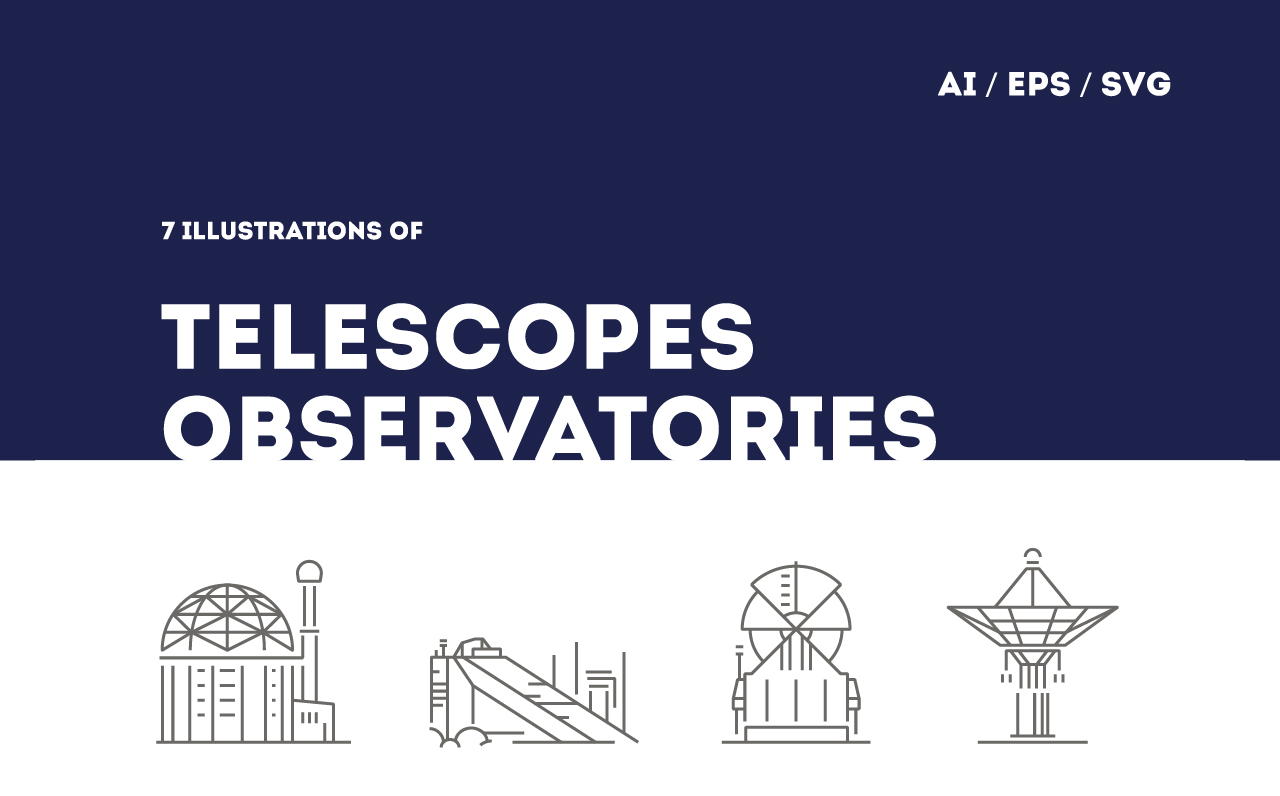 Download Шаблон логотипа "Telescopes and Observatories Logo Template" / Telescopes and Observatories Logo Template - Шаблон логотипа на тему графика astronomy observatories detector galaxy flat icon solar astrophysics comet aliens astronaut universe locate technical telescope astronomic illustration linear line space