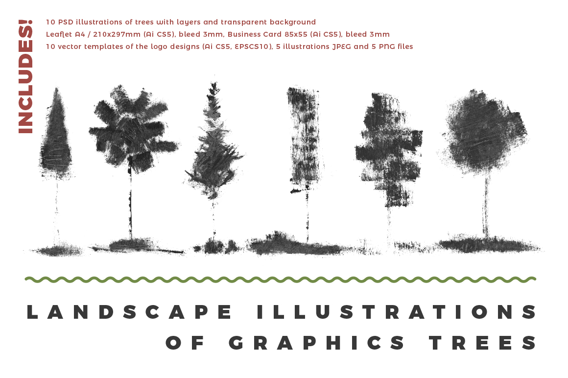 Download Иллюстрация "Landscape Identity & s - - Illustration" / Landscape Identity & s - - Illustration - Иллюстрация на тему графика design agency logo business card leaflet natural eco bio label packaging illustrations mascara graphic corporate identity vector palm trees grunge