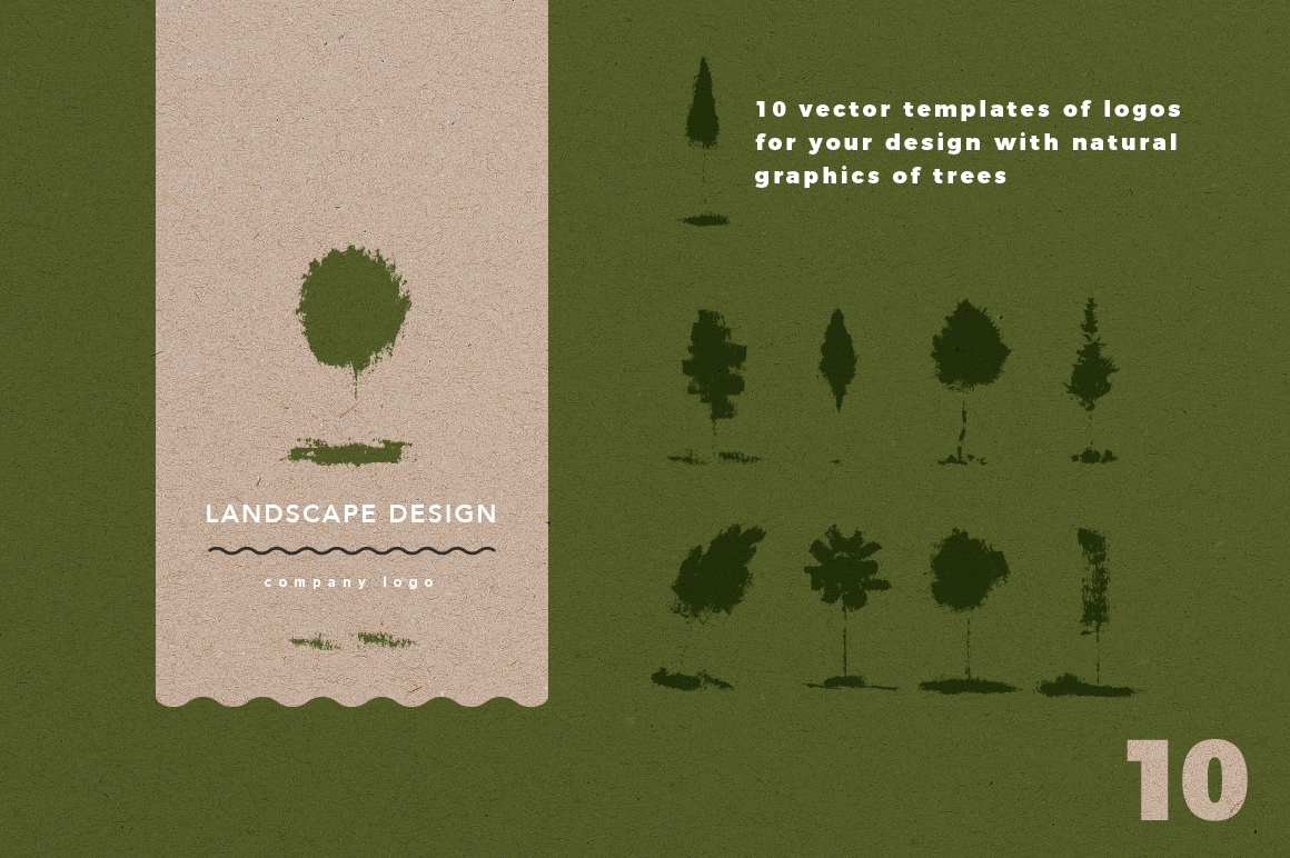 Download Иллюстрация "Landscape Identity & s - - Illustration" / Landscape Identity & s - - Illustration - Иллюстрация на тему графика design agency logo business card leaflet natural eco bio label packaging illustrations mascara graphic corporate identity vector palm trees grunge
