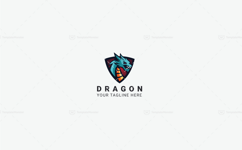 Download Шаблон логотипа "Dragon - Logo Template" / Dragon - Logo Template - Шаблон логотипа на тему графика ancient clan college dragon egaming esports game titles gamers gaming guild jersey legend medieval mobile games monster myth mythological creature