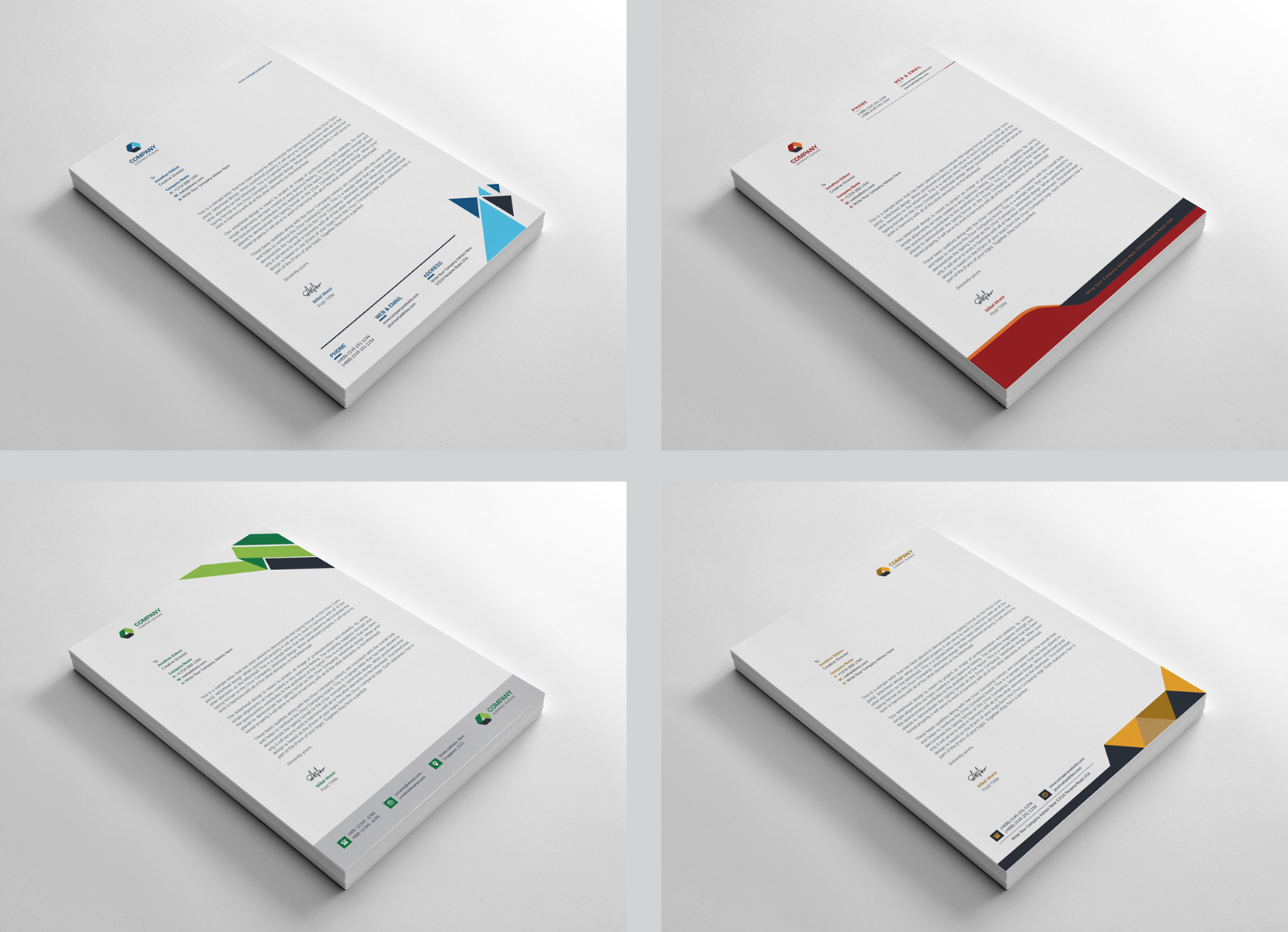 Download Бандл 15 фирменных бланков / 15 Letterhead - Corporate Identity Template - Фирменный стиль на тему графика black blue both side design business card letterhead creative flyer graphic green landscape letterhead design logo magazine modern official print