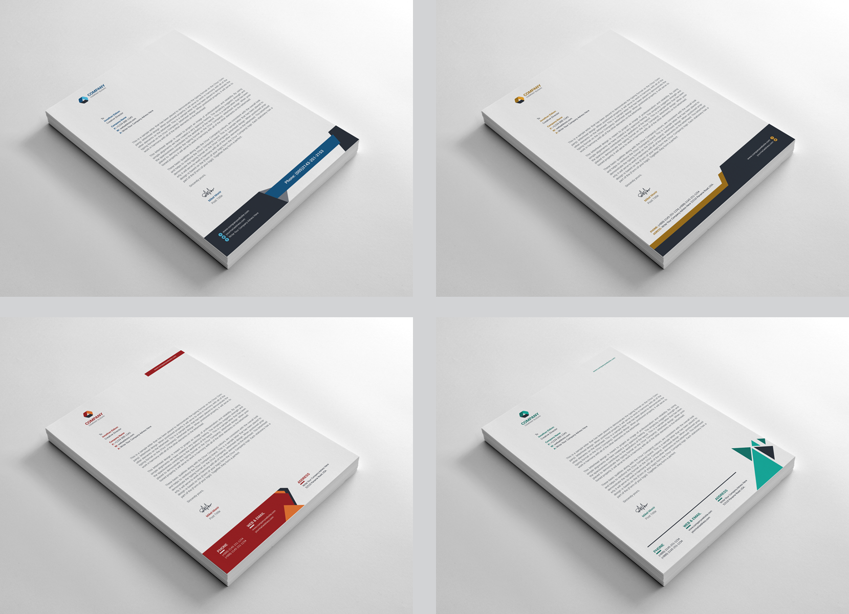 Download Бандл 15 фирменных бланков / 15 Letterhead - Corporate Identity Template - Фирменный стиль на тему графика black blue both side design business card letterhead creative flyer graphic green landscape letterhead design logo magazine modern official print