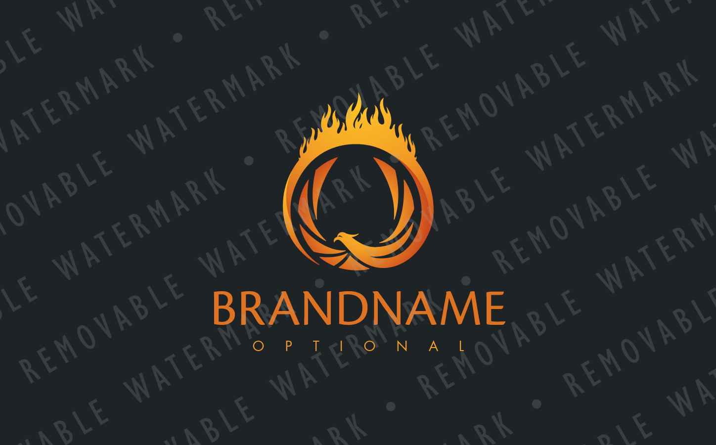 Download Шаблон логотипа "Ring of the Phoenix Logo Template" / Ring of the Phoenix Logo Template - Шаблон логотипа на тему графика circle flame fire bird ring heat wings fiery phoenix mythical legendary transformation power energy renewal rebirth eagle logo design template