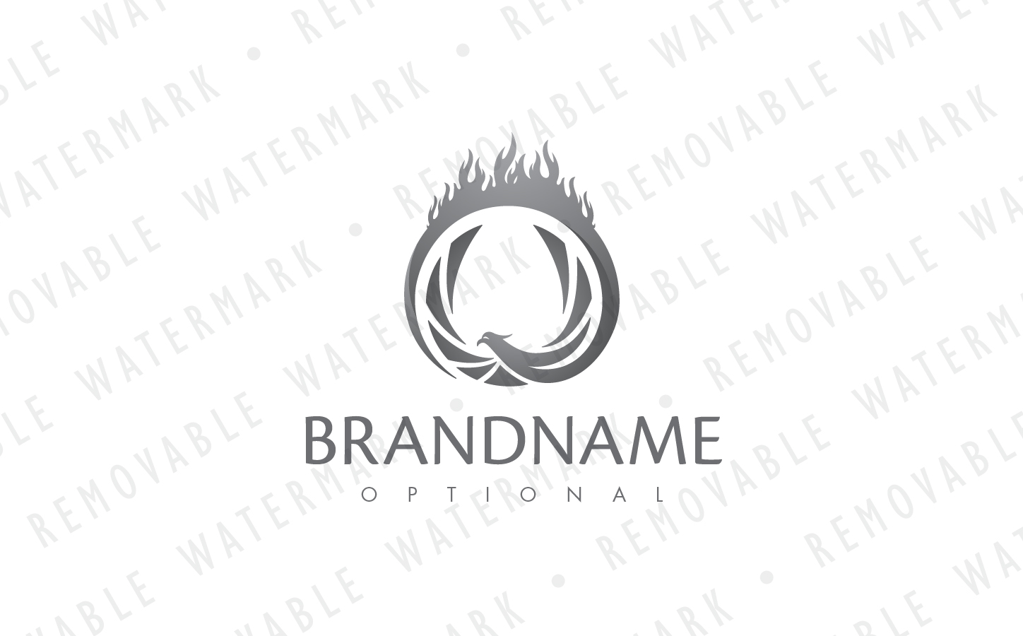 Download Шаблон логотипа "Ring of the Phoenix Logo Template" / Ring of the Phoenix Logo Template - Шаблон логотипа на тему графика circle flame fire bird ring heat wings fiery phoenix mythical legendary transformation power energy renewal rebirth eagle logo design template