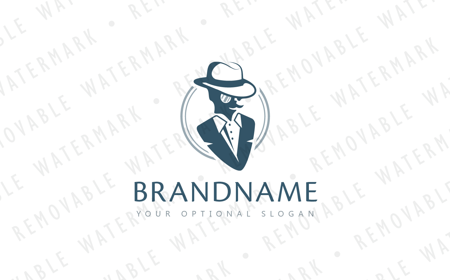 Download Шаблон логотипа "Gentleman Fashion Logo Template" / Gentleman Fashion Logo Template - Шаблон логотипа на тему графика america retro england character fashion man wear clothing suit human hat noble old dress gentleman mafia barber logo design template